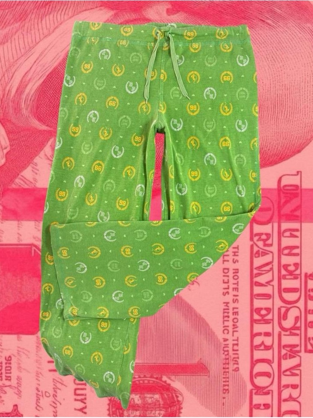 baby phat girls y2k vintage green cotton pajama sweatpants